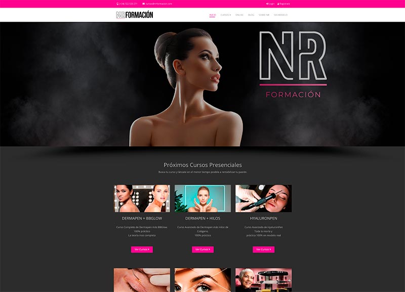 A site for e-learning, booking, shop and beauty